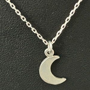 Sterling 925 SILVER CRESCENT MOON NECKLACE